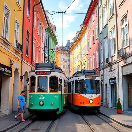 Colourful European old town street
